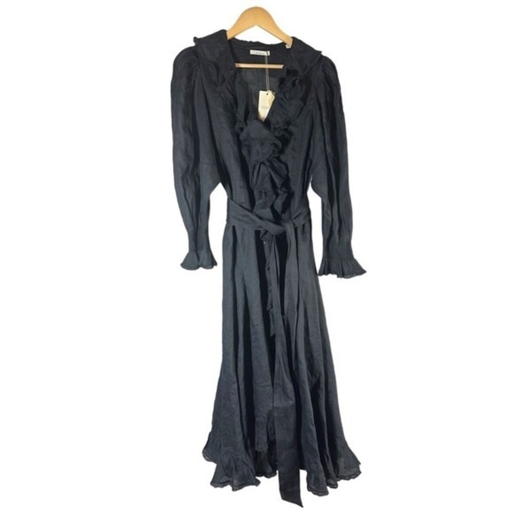 Doen Nadia Long Sleeve Midi  Dress Black Size Small
